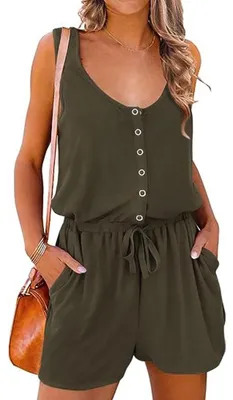 Productafbeelding van Dames jumpsuit zonder mouwen, met V-hals en zakken