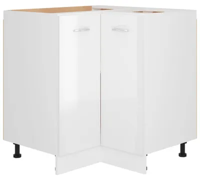 Produktbild von vidaXL Eckunterschrank Lyon Hochglanz-Weiß 75,5x75,5x81,5 cm Holzwerkstoff