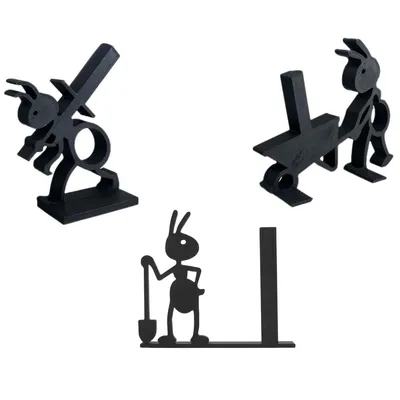 Produktbild von Toilettenpapierhalter 3er Set Ameisen – Lustiger 3D Rollenhalter freistehend | Badezimmer Deko schwarz