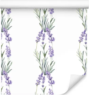 Zdjęcie produktu dla Tapeta ścienna do jadalni lawenda kwiaty przyroda Nowoczesna stylistyka abstrakcja 3D