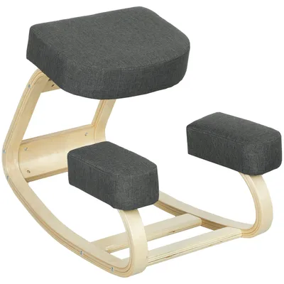 Produktbild von Ergonomischer Kniestuhl - Kniehocker | Farbe: Grau | Abmessungen: 51x69x58 cm