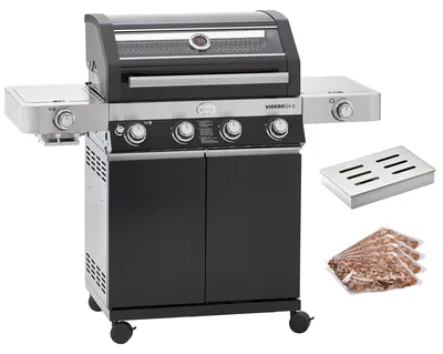 Produktbild von RÖSLE BBQ Gasgrill Videro G4-S Vario+ Schwarz mit Räucherset