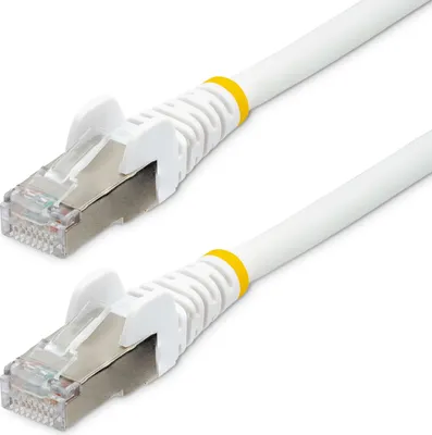 Produktbild von StarTech.com 2 m CAT6a Kabel - LSZH-Raucharm, Halogenfrei - 10 Gigabit RJ45 LAN Kabel - SFTP Patchkabel - Weiß - CAT6a Verlegekabel - Abgeschirmtes Netzwerkkabel/Ethernet Kabel, 2 m, Cat6a, S/FTP (S-STP), RJ-45, RJ-45, Weiß