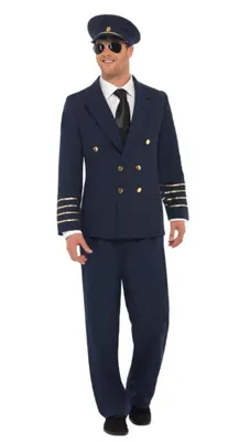 Produktbild von Pilotenkostüm Kostüm Pilot Flieger Piloten Gr. 48/50 (M), 52/54 (L), Größe:M