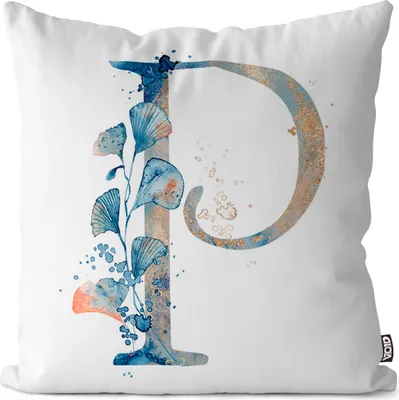 Produktbild von VOID P Buchstaben Schrift Namen Kissenbezug Kissenhülle Sofakissen Kissen Deko Outdoor-Kissen Dekokissen