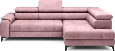 Zdjęcie produktu dla DomoHome Sofa narożna wolnostojąca z funkcją spania i regulowanymi zagłówkami, szezlong, prawa strona, 278×197×76/98 cm, powierzchnia spania: 88×200 cm, obicie z tkaniny w kolorze srebrnym