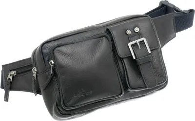 Produktbild von Leder Bauchtasche Gürteltasche Hüfttaschen Umhängetasche Tasche Schwarz Davidts
