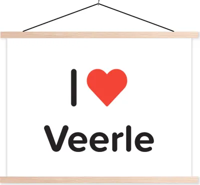 Produktbild von MuchoWow® Textilposter Ich liebe - Veerle - Mädchen 120x90 cm mit holzfarbenen Rahmen - Magnetisch