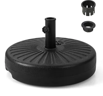 Produktbild von GOPLUS Schirmständer für Schirmstöcke 38mm / 48mm, Sonnenschirmständer befüllbar mit 18 L Wasser / 28 kg Sand, Schirmgewicht mit Griff, Sonnenschirm Ständer φ 50cm, HDPE, schwarz