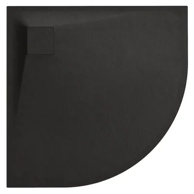 Immagine prodotto di CERANO - Piatto doccia a quarto di cerchio Quarto - SMC/composito minerale - nero opaco testurizzato - 80x80x3 cm