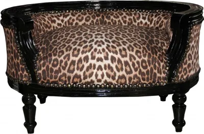 Produktbild von Barock Hunde & Katzen Sofa Leopard / Schwarz Hundebett & Katzenbett