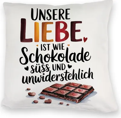 Produktbild von Liebe ist wie Schokolade Kuschelkissen Schokoladentafel