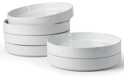 6 tiefe Pastateller, 22,2 cm, weiß, Keramik