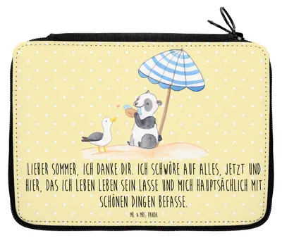 Produktbild von Mr. & Mrs. Panda Federmappe Lieber Sommer Motiv - Gelb Pastell - Geschenk, Stifteetui, Sommerprodukte, Jahreszeiten, Summer Vibes, Sommergefühle, Lebensfreude, Feelings