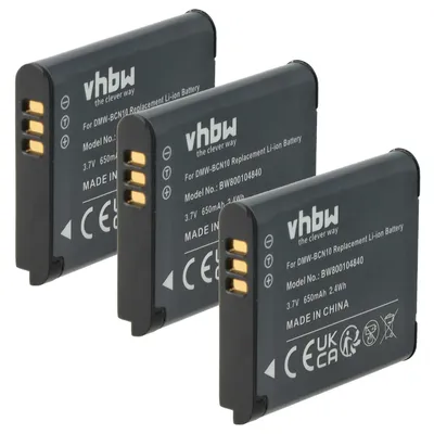 Produktbild von vhbw 3x Akku kompatibel mit Leica C Kamera (650 mAh, 3,7 V, Li-Ion)