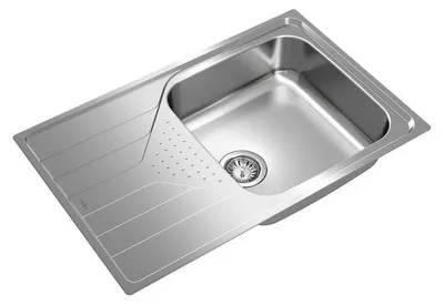 Einbauspüle 1 Becken mit Abtropffläche, 50 cm, Edelstahl