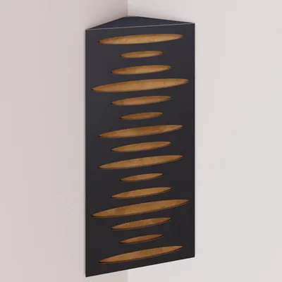 Immagine prodotto di Confezione da 2 – Trappola acustica angolare stretta con rivestimento in velluto | 50x23x10 cm | Riflessione - Isolamento acustico | [PULSE - Nero | Oro]