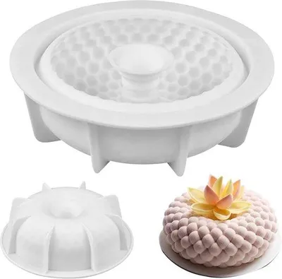 Zdjęcie produktu dla Okrągła silikonowa forma do pieczenia, forma do musu 3D, nieprzywierająca, do deserów