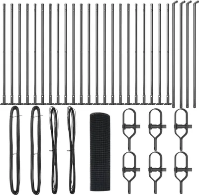 Produktbild von Möbel geschweißter Drahtzaun mit 13 flanschgeregelten Pfosten Grau 1x50 m Stahl - Metallzäune 3352588