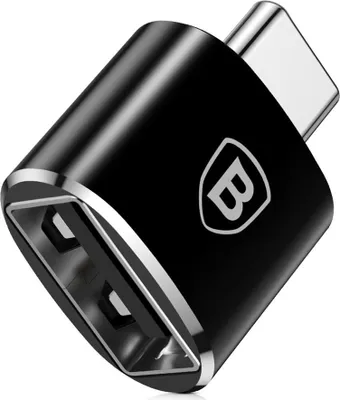 Produktbild von Baseus Adapter OTG USB zu USB-C Aluminium Schwarz 480 Mbit/s 2.4A CATOTG-01