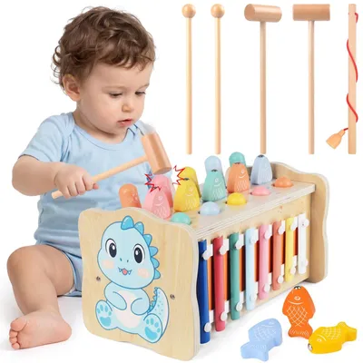Image de Jouet Montessori Dinosaure 4-en-1 pour enfants