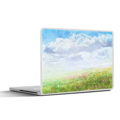 Produktbild von MuchoWow® Laptop Aufkleber Sticker Cover Aquarell - Blumen - Landschaft 25x18 cm - Laptop-Deko