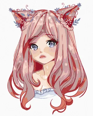 Produktbild von Zuty - Malen nach Zahlen - ANIME-MÄDCHEN MIT ROSA HAAREN, 40x50 cm, mit Keilrahmen (bereits gespannt)