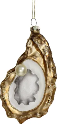 Produktbild von Christbaumschmuck 14cm Glas Muschel mit Perle Figur Gold