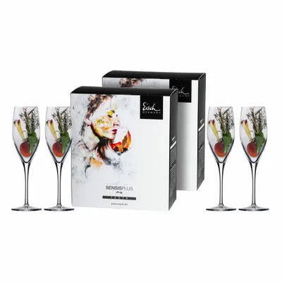 Zdjęcie produktu dla Zestaw 4 kieliszków do szampana EISCH, pojemność 500/71 ml, w eleganckim opakowaniu prezentowym. Model: SUPERIOR SENSISPLUS, numer katalogowy: 25006071/180515