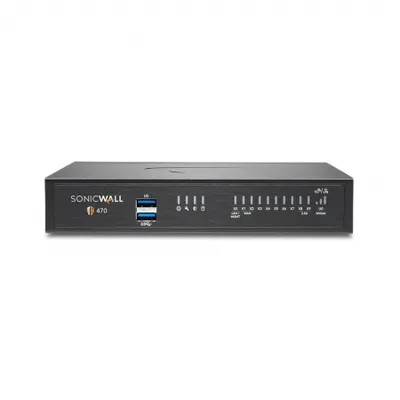 Immagine prodotto di SonicWALL TZ470 - 3500 Mbit/s - 1500 Gbit/s - 2000 Mbit/s - TCP/IP - UDP - ICMP - HTTP - HTTPS - IPSec - ISAKMP/IKE - SNMP - DHCP - PPPoE - L2TP - PPTP - RADIUS - SonicOS 7.0 - Kabelgebunden