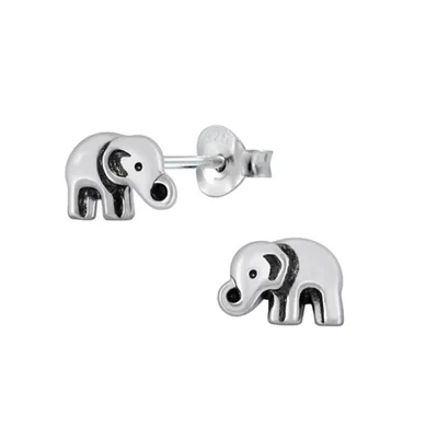 Produktbild von Kinderohrstecker: Mädchen Ohrringe Silber „Elefant“
