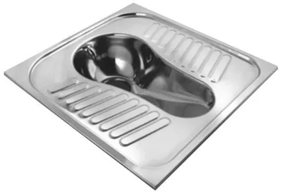 Produktbild von Nofer Toilette mit türkischer Spülung 59,5x62,5cm, Hock-WC, polierter Edelstahl