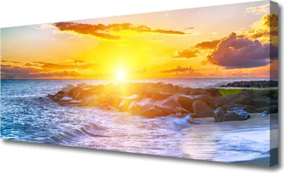 Produktbild von Tulup Leinwand-Bilder 125x50 Wandbild Canvas Kunstdruck Sonne Meer Landschaft