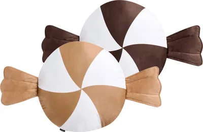 Obrázok produktu pre BELIANI Sada 2 dekoračných vankúšov z hnedej a bielej látky 60 x 60 cm Vianočný motív bytové doplnky
