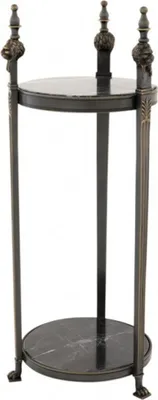Immagine prodotto di Casa Padrino tavolino barocco rotondo in bronzo massiccio canna di fucile con piano in marmo 71 x 25 cm - Tavolo