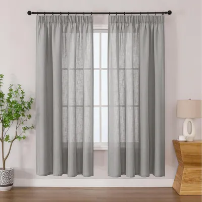 Produktbild von Vorhänge Leinenoptik Grau 2er Set 175x140 cm