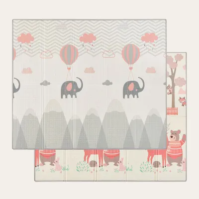 Productafbeelding van CASABEL Baby Speelmat 180×200 cm, Opvouwbaar, Waterdicht, Dik, Olifantenpatroon, Groot Formaat en Gemakkelijk Op te bergen