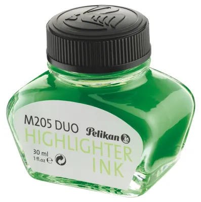 Produktbild von Pelikan Textmarker Tinte Inhalt 30 ml im Glas leuchtgrün