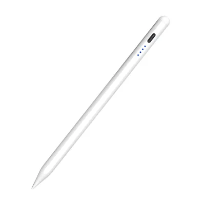 A white stylus pen is shown against a white background.
