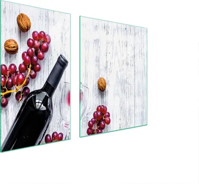 Produktbild von Glasplatte und Schneidebrett 100x52 Trauben
