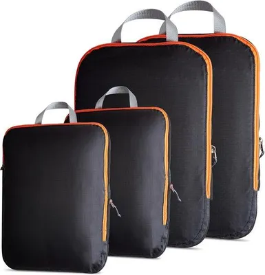 Produktbild von Famanu Reiseorganizer Kompressionsverpackungswürfel – 2 Medium, 2 Große, Schwarz