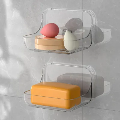 Imagen del producto de Dispensador de jabón, 2 unidades, para montaje en pared, transparente, ideal para cocina y baño