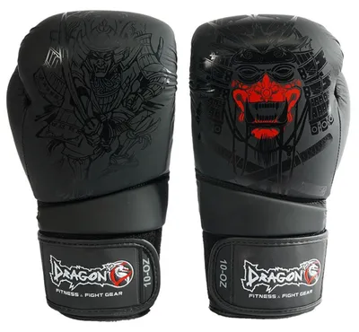 Obrázok produktu pre Rukavice Dragon pre box, Muay Thai, kickbox a sparing, unisex, vhodné na boxovací vak, tréning a zápasy MMA, čierne, dospelí, Muay Thai boxerské rukavice (12 oz)