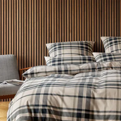 Produktbild von elegante Soft-Flanell Bettwäsche-Garnitur Alpenchic Karo Farbe Natur Größe 200x220+2x80x80