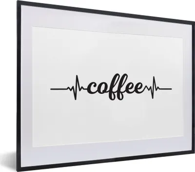 Produktbild von MuchoWow® MuchoWow® Gerahmtes Poster Kaffee - Sprichwörter - Zitate - Kaffee 40x30 cm - Poster mit zchwarzem Bilderrahmen - Bilderrahmen - Poster im Rahmen
