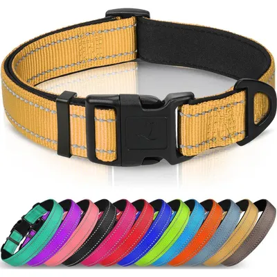 Produktbild von Hundehalsband Gepolstert Neopren Nylon Verstellbar Reflektierend S Braun