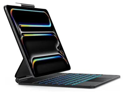 Produktbild von Bluetooth Tastatur mit Gehäuse iPad Pro 13" M4 2024 OMOTON KC011 QWERTZ DE Beleuchtet