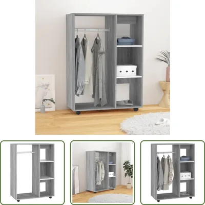 Image de The Living Store Armoire Gris Sonoma 80x40x110 cm Matériau dérivé du bois