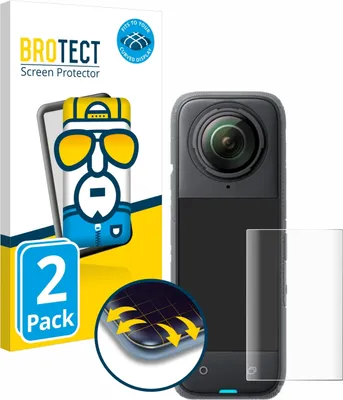 Produktbild von 2x BROTECT Fullscreen Schutzfolie für Insta360 X4 Displayschutz Folie Fullcover Klar Transparent