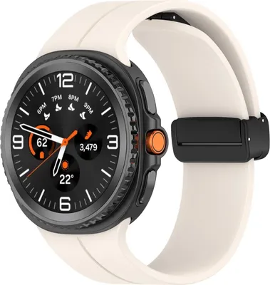 Image de Pour Samsung Galaxy Watch 8 / 8 Classic Bracelet en silicone avec boucle déployante magnétique Beige
